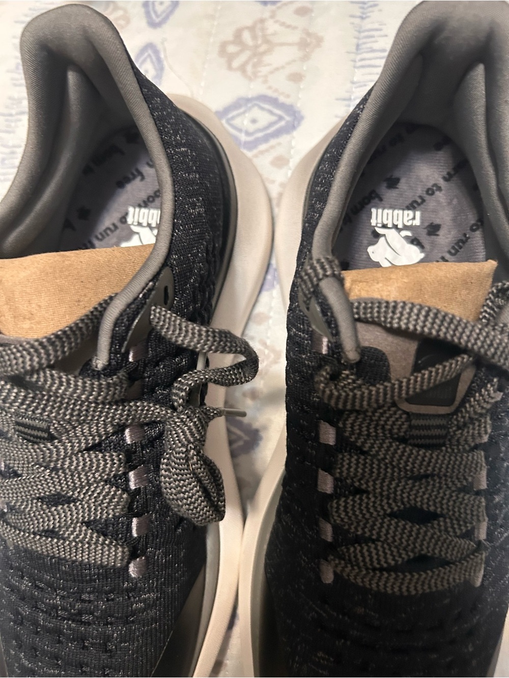 Woman’s Black and Gray Knit Athletic Sneakers